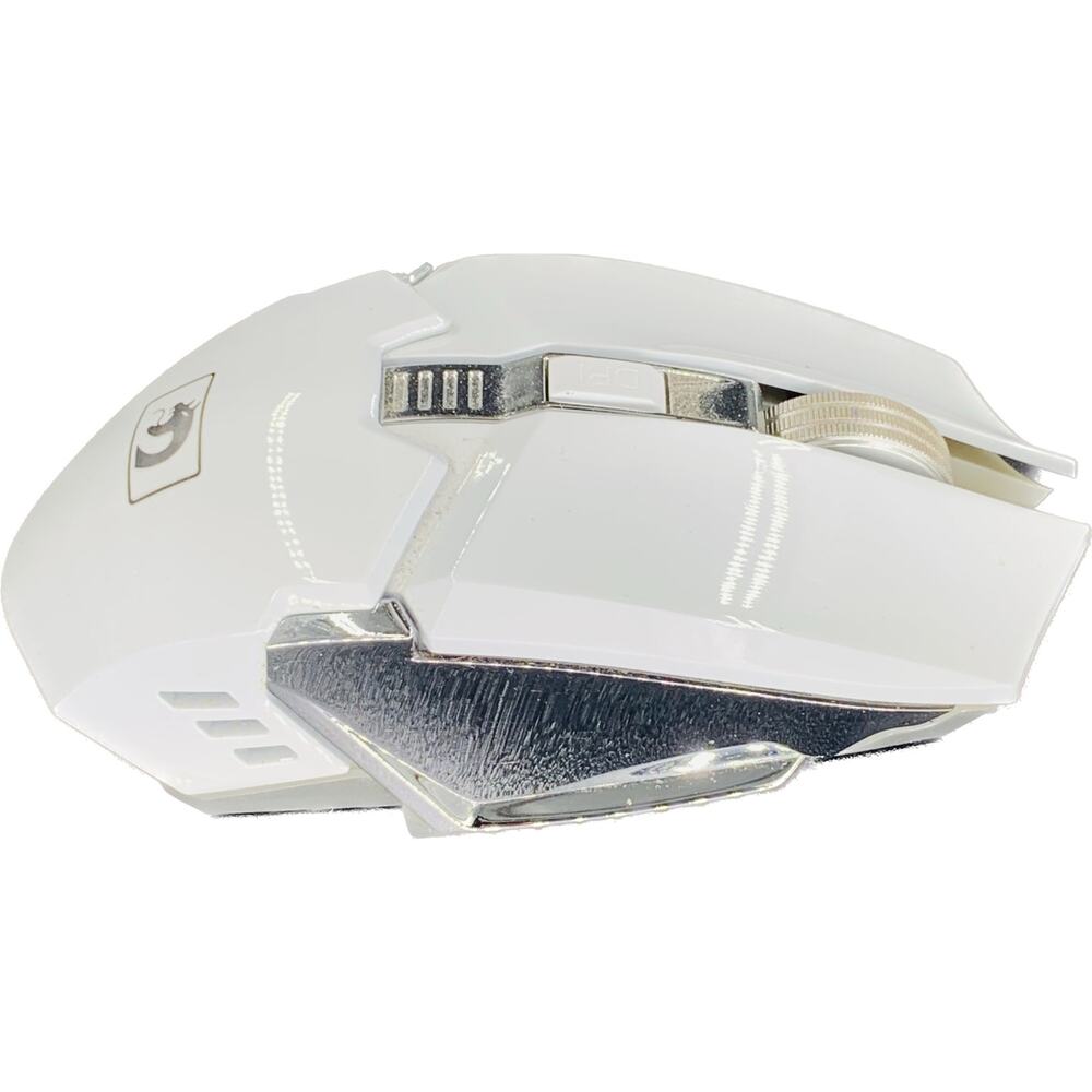 Mamba Wireless Mouse Gaming Computer White Silver Corded USB 5V DC Charging
